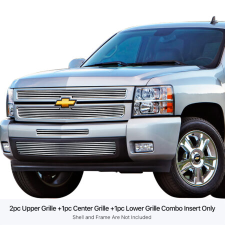 APS GR03FAA33S – Polished Stainless Steel Horizontal Billet Main Upper & Lower Bumper Grille