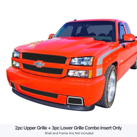 APS GR03FGH86J – Black Stainless Steel Horizontal Billet Main Upper & Lower Bumper Grille
