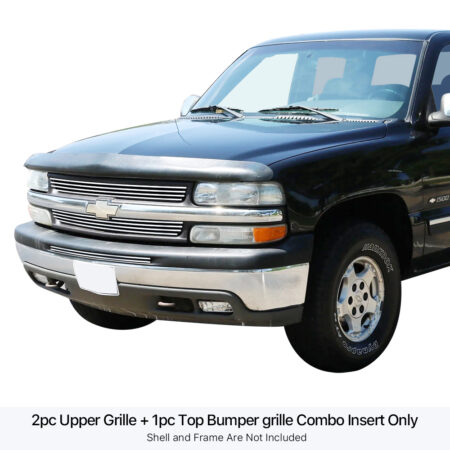 APS GR03HAA02S – Polished Stainless Steel Horizontal Billet Main Upper & Lower Bumper Grille