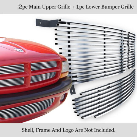 APS GR04HAB20S – Polished Stainless Steel Horizontal Billet Main Upper & Lower Bumper Grille