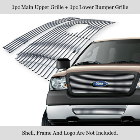 APS GR06FGH58S – Polished Stainless Steel Horizontal Billet Main Upper & Lower Bumper Grille