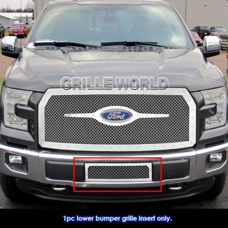 APS GR06LFC13S – Polished Rivet Style Wire Mesh Lower Bumper Grille