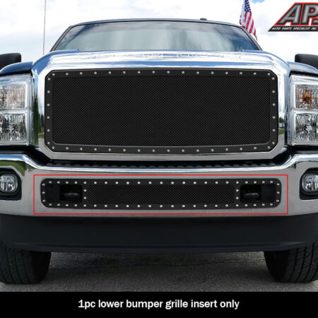 APS GR06LFH29H – Black Rivet Style Wire Mesh Lower Bumper Grille