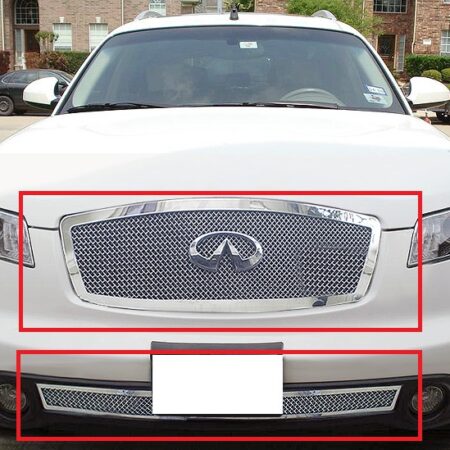 APS GR14GGH77T – Polished Wire Mesh Main Upper & Lower Bumper Grille