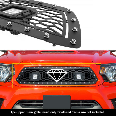 APS GR20LFI71L – Laser Cut Rivet Mesh With LED Light Bar Main Upper Black Grille