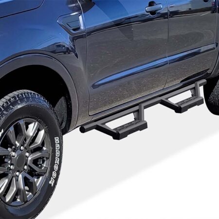 APS IA06WBC9B – Octagon Tube Drop Style Door-to-Door Black Nerf Bars – Pair
