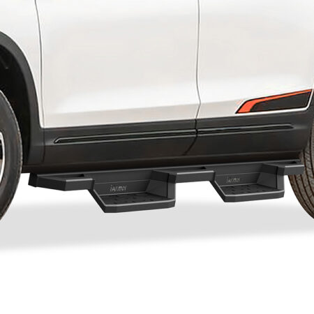 APS IA08NCE2B – Square Tube Drop Style Door-to-Door Black Nerf Bars – Pair