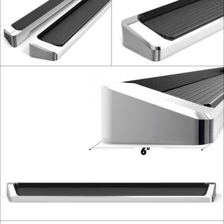 APS IB06RJD2A – 6-Inch Door-to-Door Polished Running Boards – Pair