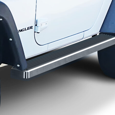 APS IB10DAJ6A – 4-Inch Door-to-Door Hairline iStep Side Steps – Pair