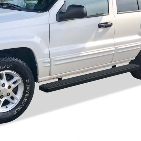 APS IB10FJI3B – 6-Inch Door-to-Door Black iStep Side Steps – Pair