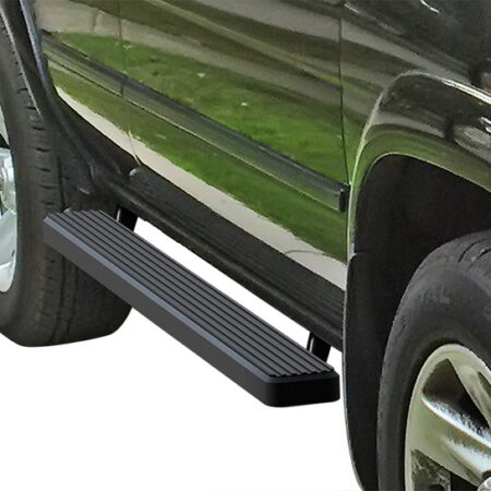 APS IB14DAB8B – 4-Inch Door-to-Door Black iStep Side Steps – Pair