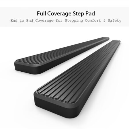 APS IB25FBG8B – 6-Inch Door-to-Door Black iStep Side Steps – Pair