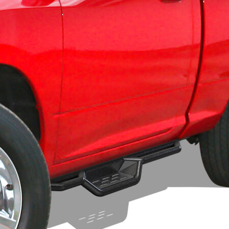 APS WB04NAG8B – Round Tube Drop Style Door-to-Door Black Nerf Bars – Pair