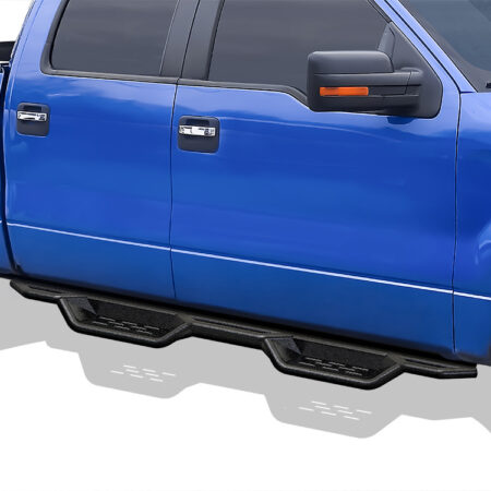 APS WB06NAG7B – Round Tube Drop Style Door-to-Door Black Nerf Bars – Pair