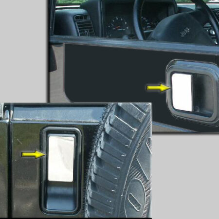 QAA DH45090 – Stainless Door Handle Trim 3-Piece – Fits 1997-2006 Jeep Wrangler TJ