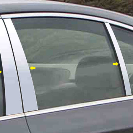 QAA PP25931 – Stainless Steel Pillar Trim 6-Piece – Fits 2004-2010 BMW 5 Series