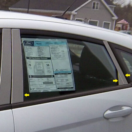 QAA PP51337 – Stainless Steel Pillar Trim 8-Piece – Fits 2011-2020 Ford Fiesta