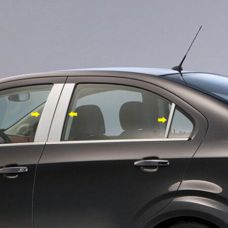 QAA PP53121 – Stainless Steel Pillar Trim 6-Piece – Fits 2012-2020 Chevrolet Sonic