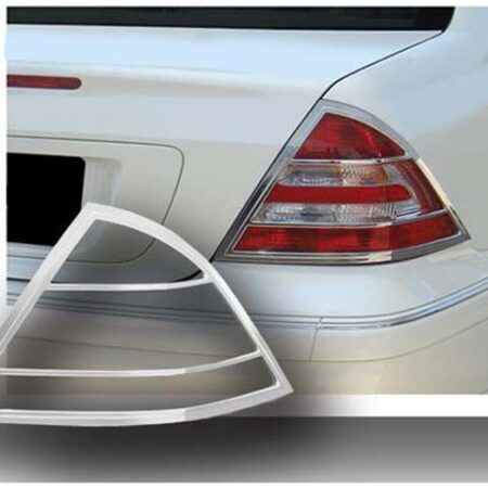 QAA TL23081 – Chrome ABS Tail Light Bezels 2-Piece – Fits 2001-2007 Mercedes C Class