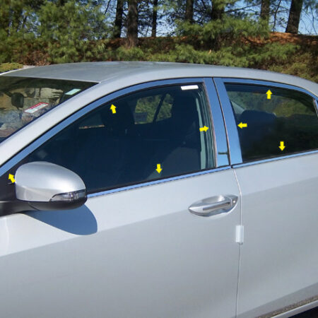 QAA WP14112 – Stainless Steel Window Trim 18-Piece – Fits 2014-2019 Toyota Corolla