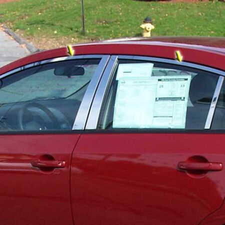 QAA WP28576 – Stainless Steel Window Trim 4-Piece – Fits 2007-2012 Nissan Sentra